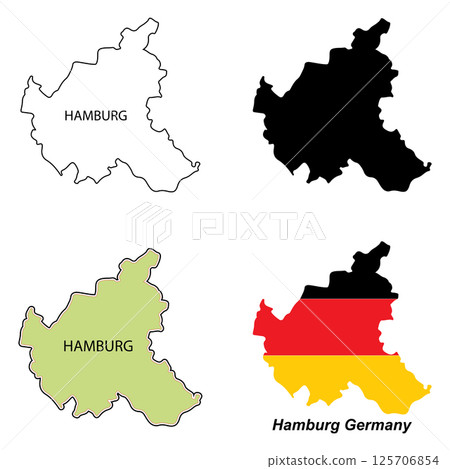 hamburg germany map design hamburg germany map design 125706854