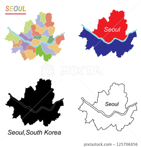 map of seoul south korea design map of seoul south korea design 125706856