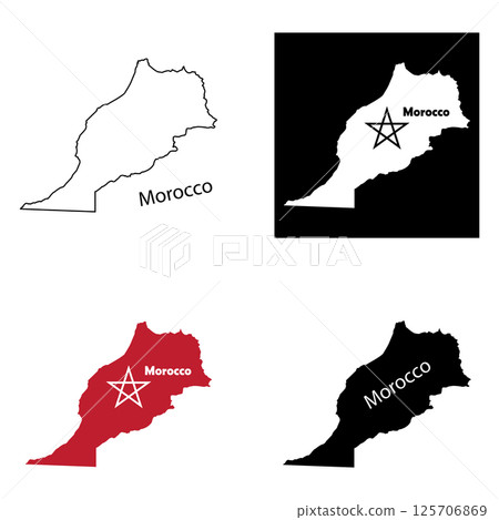 morocco map icon design morocco map icon design 125706869