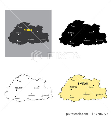 Map of Bhutan 125706973