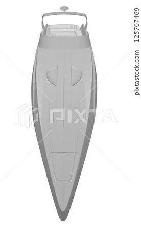 Polygonal gray Speedboat isolated vector illustration. Luxury and expensive boat. 3D 125707469