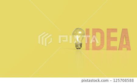 The Light bulb and idea text for creative concept 3d Rendering. The Light bulb and idea text for creative concept 3d Rendering. 125708588