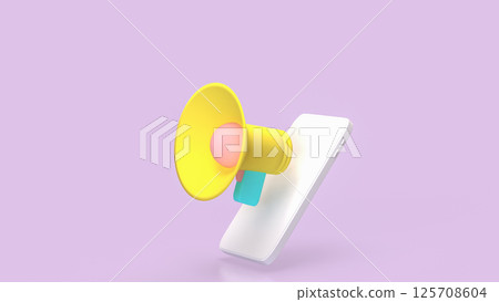 The Megaphone for Music or Media concept 3d Rendering. 125708604