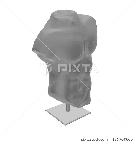 Vector isolated icon antique sculpture. Antique greek statue body. Polygonal icon greek male torso, male abs illustration. Contemporary shapes for logo, label, print. 3D. Vector isolated icon antique sculpture. Antique greek statue body. Polygonal icon greek male torso, male abs illustration. Contemporary shapes for logo, label, print. 3D. 125708669
