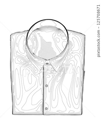 Folded shirt thin line icon. Modern vector Illustration of men's wear. Vector drawing of folded shirt templates 125708671