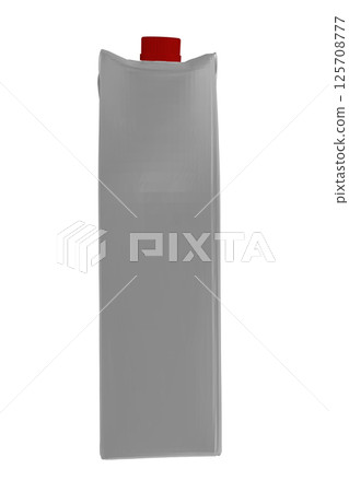 Vector illustration, gray polygonal tetrapack of milk or juice, advertising presentation show. polygonal style illustration of tetrapack of milk on a white background. Vector illustration. 3D. 125708777