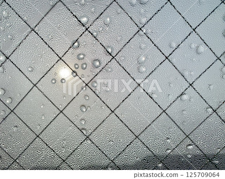 Stock Photo: Image of water droplets on a window 125709064