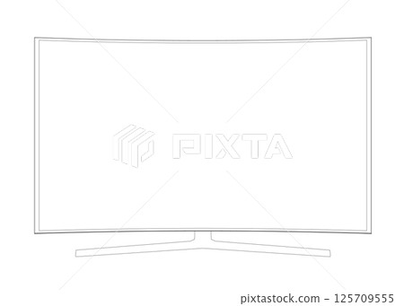 TV contour vector illustration. Icon for design. Easily editable TV contour vector illustration. Icon for design. Easily editable 125709555