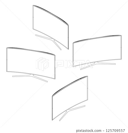 TV set contour vector illustration. Icon for design. Easily editable TV set contour vector illustration. Icon for design. Easily editable 125709557