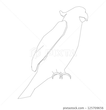 Black and white coloring page. Animals parrot icon. Vector stock illustration. Parrot macaw vector icon. Wild bird illustration. Black and white coloring page. Animals parrot icon. Vector stock illustration. Parrot macaw vector icon. Wild bird illustration. 125709656