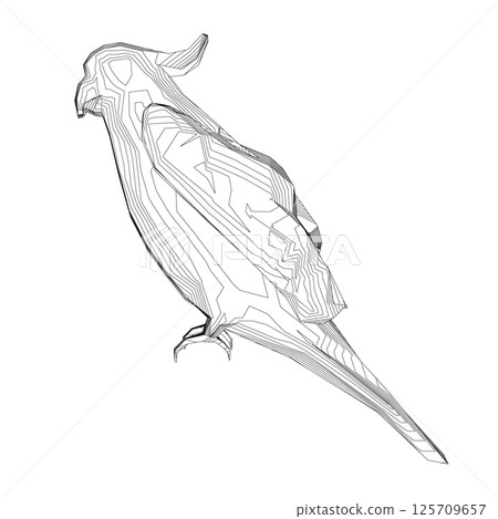Black and white coloring page. Animals parrot icon. Vector stock illustration. Parrot macaw vector icon. Wild bird illustration. Black and white coloring page. Animals parrot icon. Vector stock illustration. Parrot macaw vector icon. Wild bird illustration. 125709657