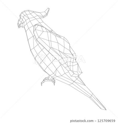 Black and white coloring page. Animals parrot icon. Vector stock illustration. Parrot macaw vector icon. Wild bird illustration. Black and white coloring page. Animals parrot icon. Vector stock illustration. Parrot macaw vector icon. Wild bird illustration. 125709659
