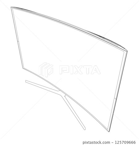 TV contour vector illustration. Icon for design. Easily editable TV contour vector illustration. Icon for design. Easily editable 125709666