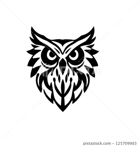 Owl logo and symbol illustration 125709983