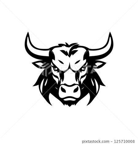 Bull head logo and symbol illustration 125710008