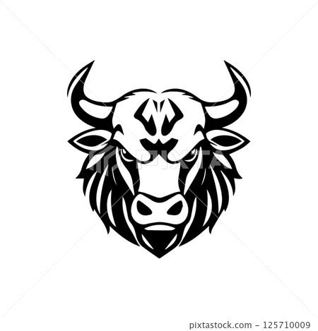 Bull head logo and symbol illustration 125710009