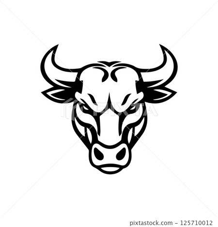 Bull head logo and symbol illustration 125710012