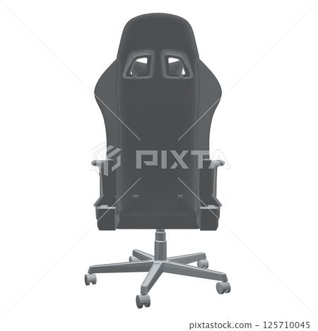 Gaming chair polygonal vector illustration. Drawing of computer chair, comfortable equipment for gaming isolated on white background. Furniture, gaming, comfort concept. 3D. 125710045
