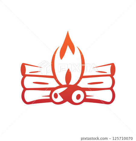 Creative Campfire Logo Design Illustration Template Creative Campfire Logo Design Illustration Template 125710070