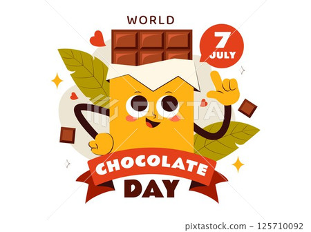 World Chocolate Day Celebration Vector Illustration on 7 July, Featuring Melted Chocolate, Sweet Cakes, and Desserts in a Flat Style Background World Chocolate Day Celebration Vector Illustration on 7 July, Featuring Melted Chocolate, Sweet Cakes, and Desserts in a Flat Style Background 125710092