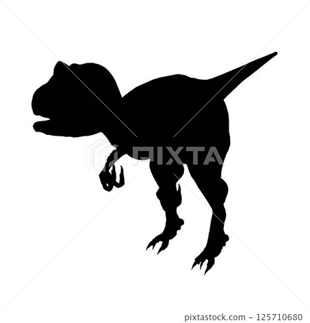 Dinosaur silhouette isolated on white background. Vector illustration 125710680