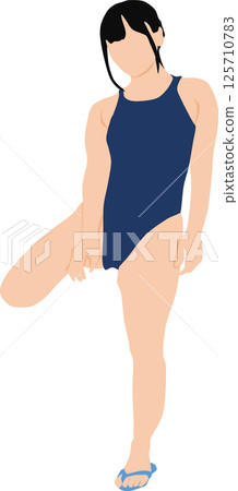 Illustration of a woman in a swimsuit posing Illustration of a woman in a swimsuit posing 125710783