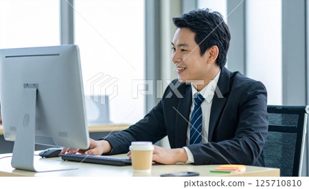 商人在辦公室工作 125710810