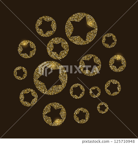 Gold Glitter Texture with Stars Shapes. Gold Glitter Texture with Stars Shapes. 125710948
