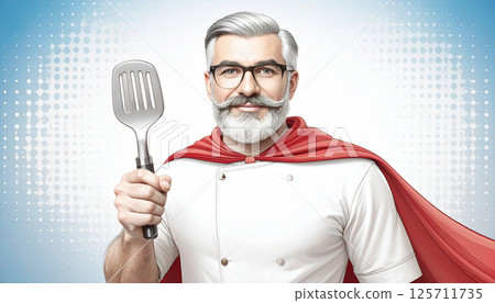Colourful retro pop art style flyer for Fathers Day with dynamic layout with copy space. Generated image Colourful retro pop art style flyer for Fathers Day with dynamic layout with copy space. Generated image 125711735