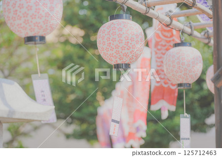 櫻花燈籠和鯉魚旗 125712463