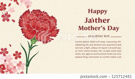 Carnations on a cream background 125712481