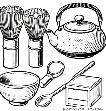 簡單的餐具插圖集 125712662