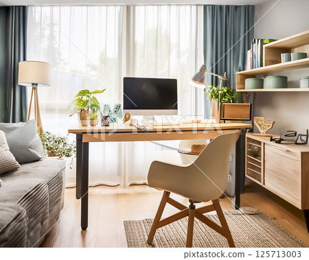 有電腦空間的房間圖像 125713003