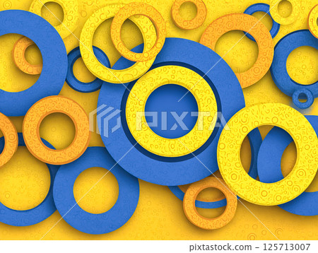 現代幾何商業背景圓形黃色淺藍色 125713007