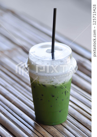 iced green tea, iced green tea latte or iced matcha or iced matcha green tea or iced matcha green tea latte 125713428