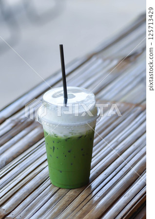 iced green tea, iced green tea latte or iced matcha or iced matcha green tea or iced matcha green tea latte iced green tea, iced green tea latte or iced matcha or iced matcha green tea or iced matcha green tea latte 125713429