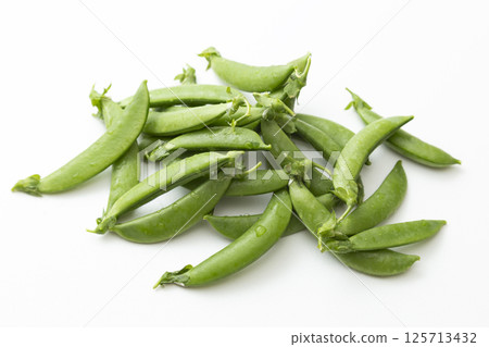 Snap peas white background Snap peas white background 125713432