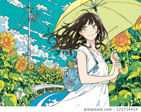 都市流行風格的女人,夏天 都市流行風格的女人,夏天 125714414