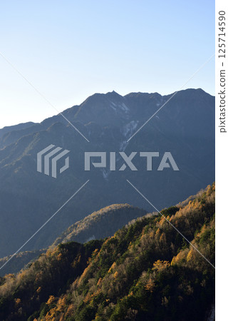 從山梨縣凱科瑪山黑部山脊眺望鳳王山 125714590