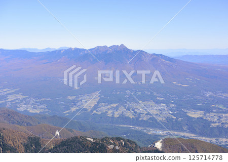 Kaikoma-ga-take, Yamanashi Prefecture: The Yatsugatake mountain range as seen from the Kurobe Ridge 125714778