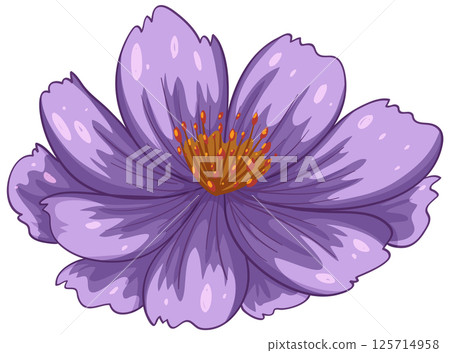 Vibrant Purple Flower Vector Illustration 125714958