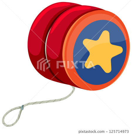 Colorful Yo-Yo with Star Design Illustration 125714973