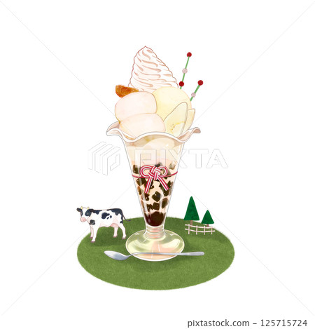 牛奶凍糕，牛，牛年，凍糕，冰淇淋，甜點 125715724