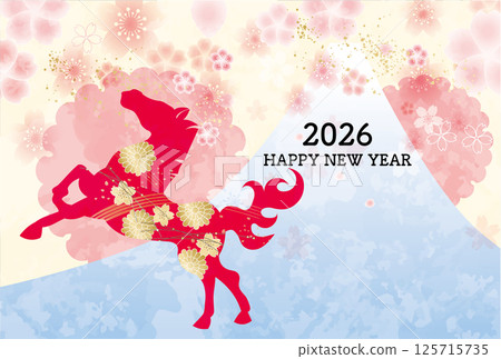 2026 年馬年 新年賀卡模板 生肖 新年 新年 2026 年馬年 新年賀卡模板 生肖 新年 新年 125715735