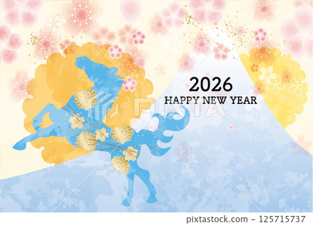 2026 年馬年 新年賀卡模板 生肖 新年 新年 2026 年馬年 新年賀卡模板 生肖 新年 新年 125715737