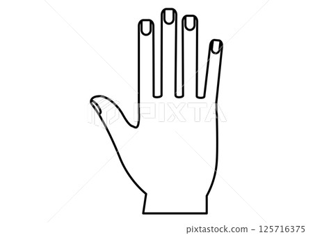Simple right hand open palm icon 125716375