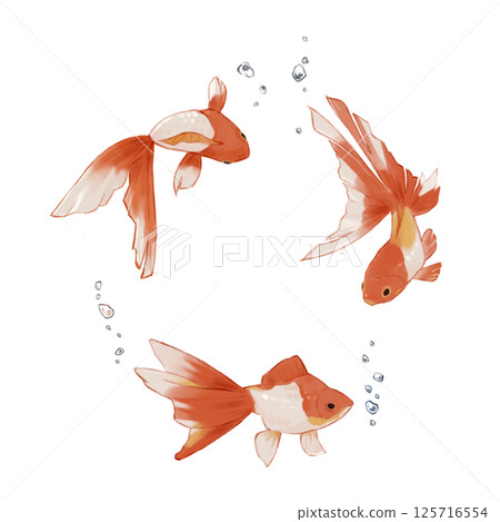Hand drawn goldfish 125716554