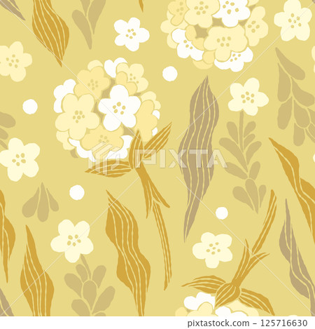 Khaki floral seamless pattern Khaki floral seamless pattern 125716630