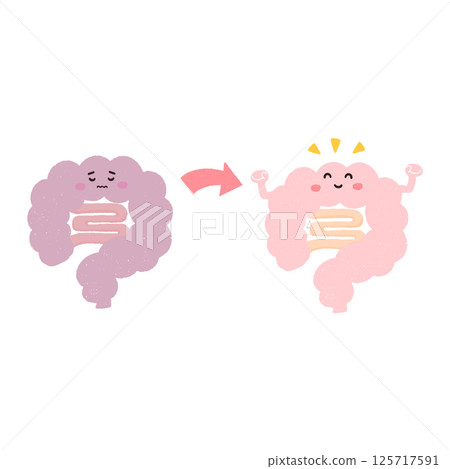 Hand drawn healing intestines 125717591