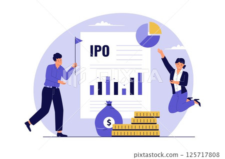 IPO Celebration Illustration 125717808